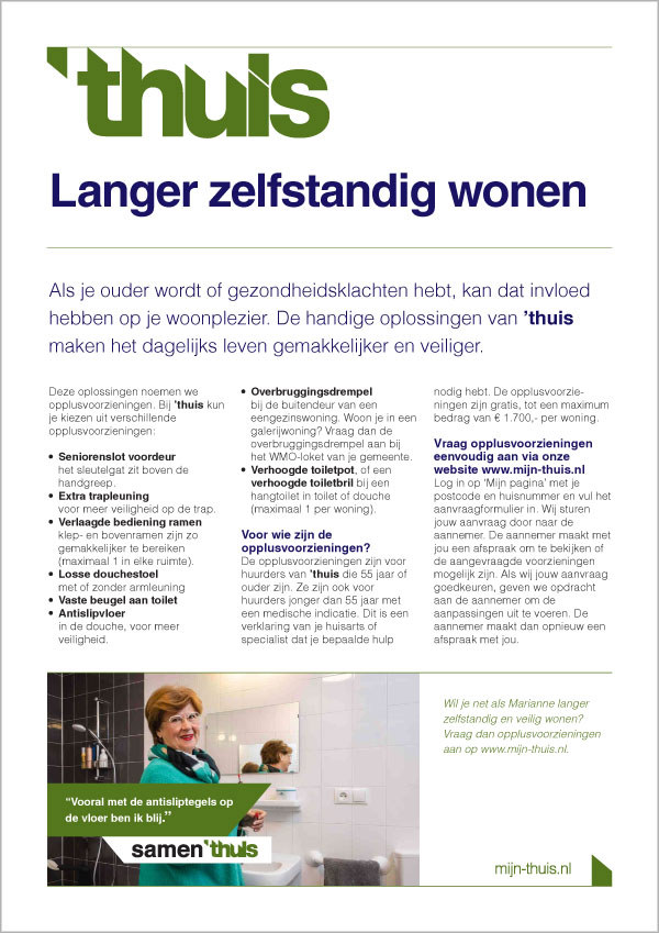 Folder 'Langer zelfstandig wonen'
