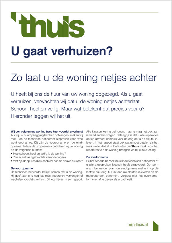 Folder 'Je gaat verhuizen'